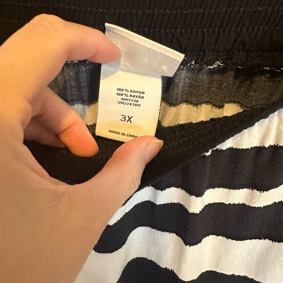 Ava & Viv Black White Striped Midi Skirt Plus Size 3X NWOT - Picture 8 of 11